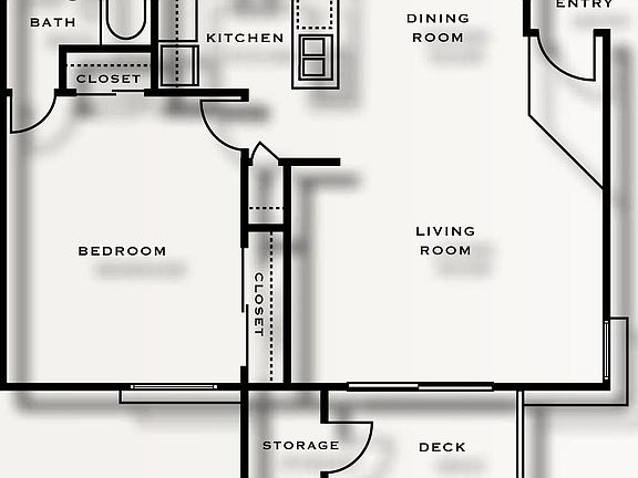 One bedroom floorplan