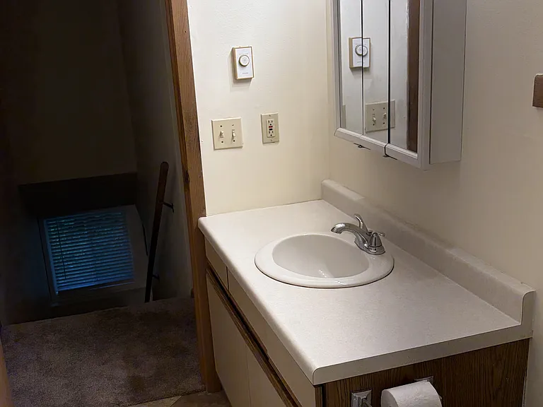Bathroom vanity and medicine cabinet