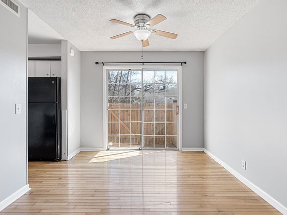 Dining area and sliding patio back door.