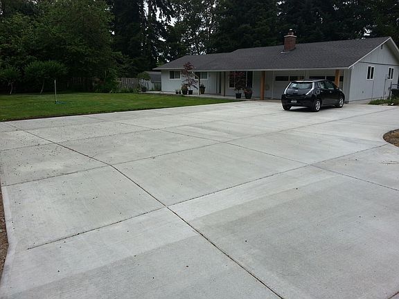 New cement driveway