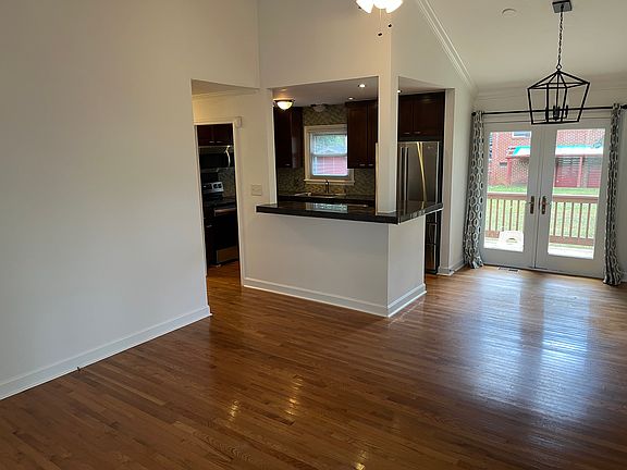 kitchen and dining view from living room