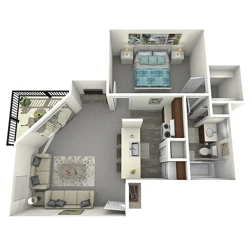 Floor plan Ash - 1 Bed, 1 Bath