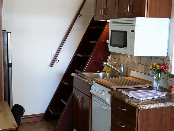 Kitchen with Stove and Microwave