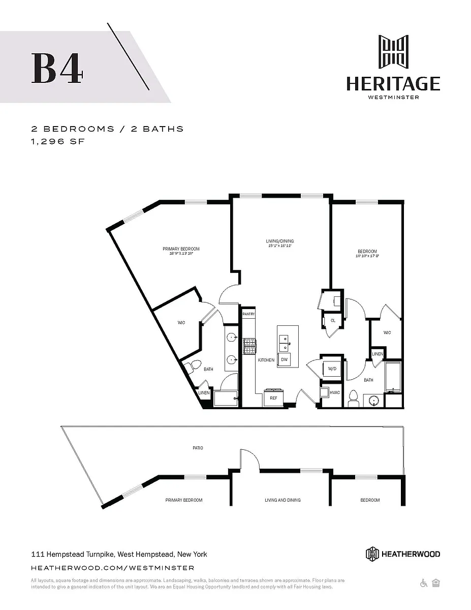 Floor plan 2 Bed, 2 Bath - B4