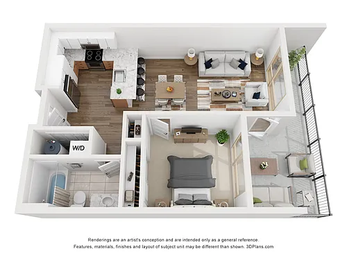 Floor plan 1 Bedroom 1 Bath