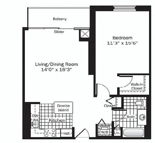Floor plan UNIT 8 (1BR/1BA)