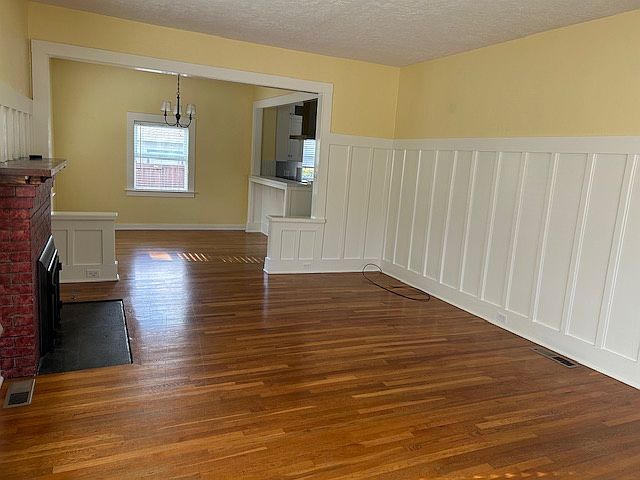 Living room and dining room