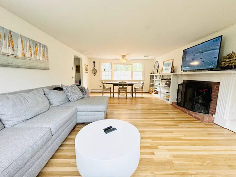 Living room with fireplace