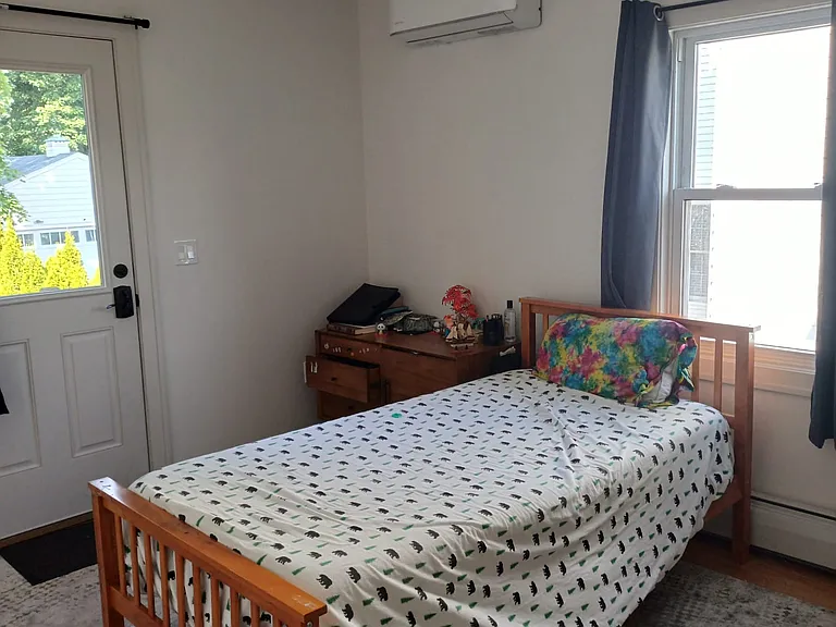 Bedroom facing backyard