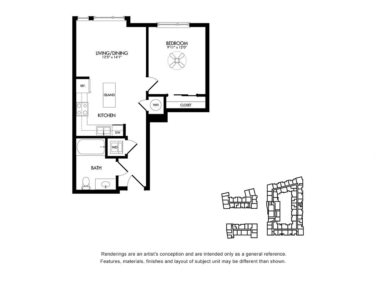 Floor plan 1C w/ Balcony