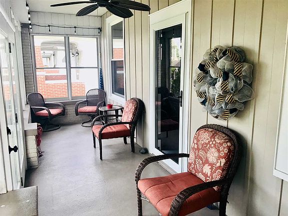 Enclosed Front porch with Ceiling Fan