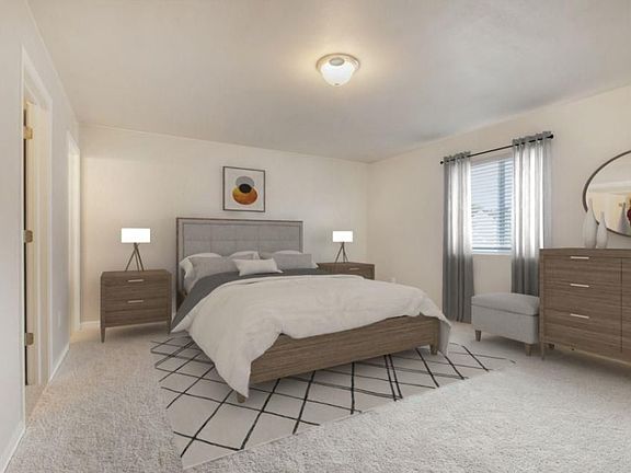 Virtually Staged Master Bedroom