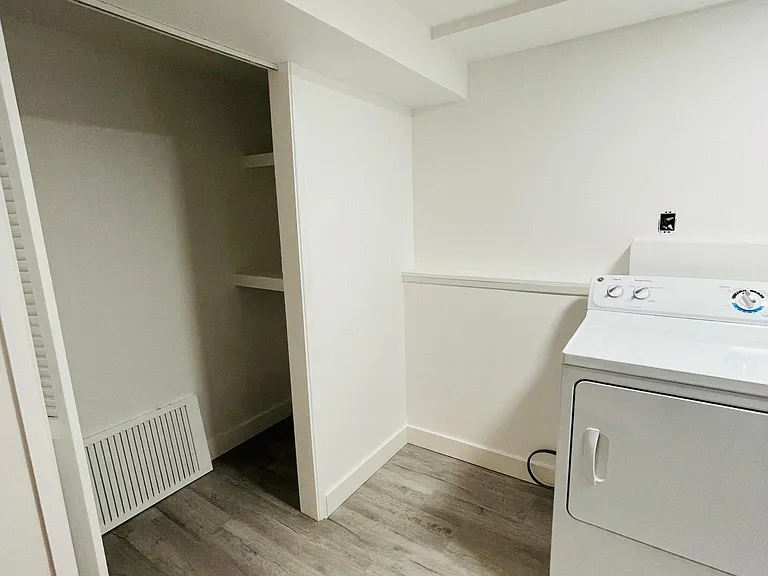Laundry/Storage room: Washer, Dryer, with lots of storage.