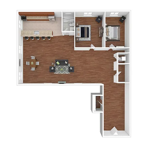 Floor plan 12th St 2 Bed 1 Bath