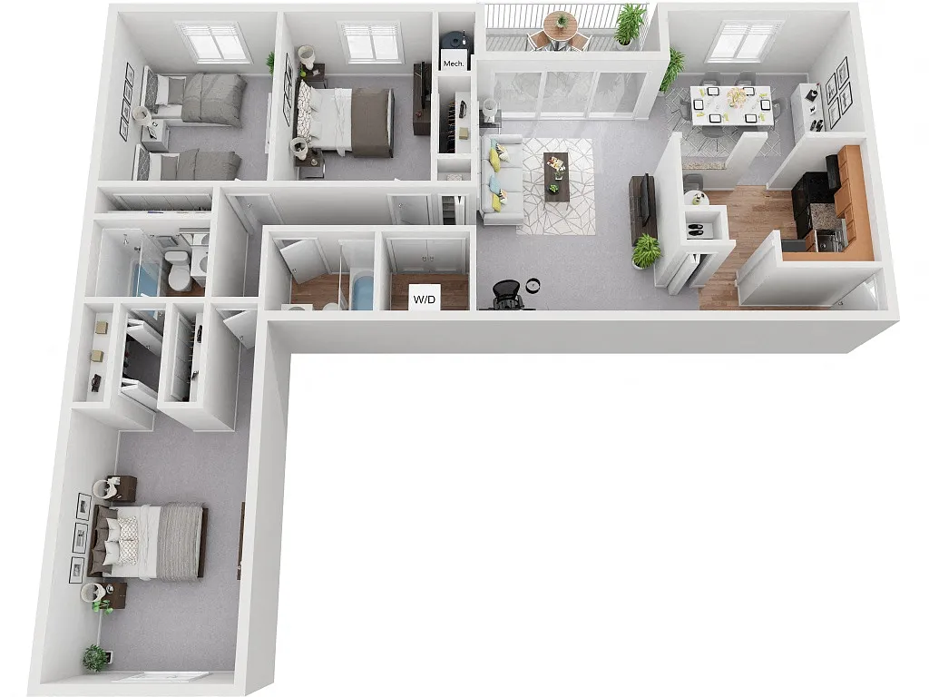 Floor plan 3 Bedroom 2 Bath