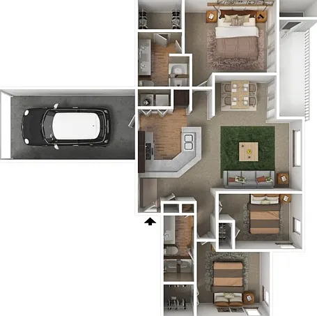 Three Bedroom, Two Bathroom, 1275 sqft, Attached Garage, Patio/Balcony, Full-Size Washer/Dryer Connections Three Bedroom, Two Bathroom, 1275 sqft, Attached Garage, Patio/Balcony, Full-Size Washer/Dryer Connections