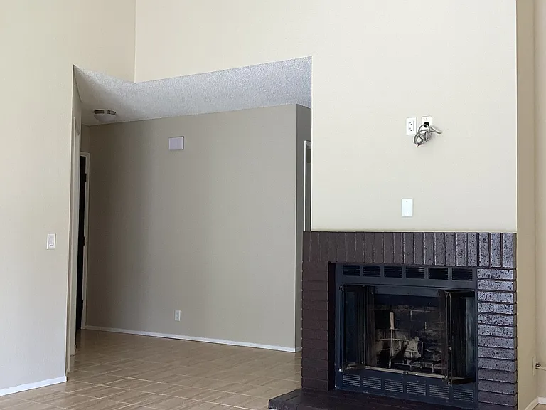 Living room and cozy fireplace