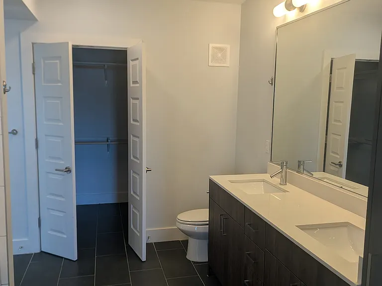 Double vanity and closet