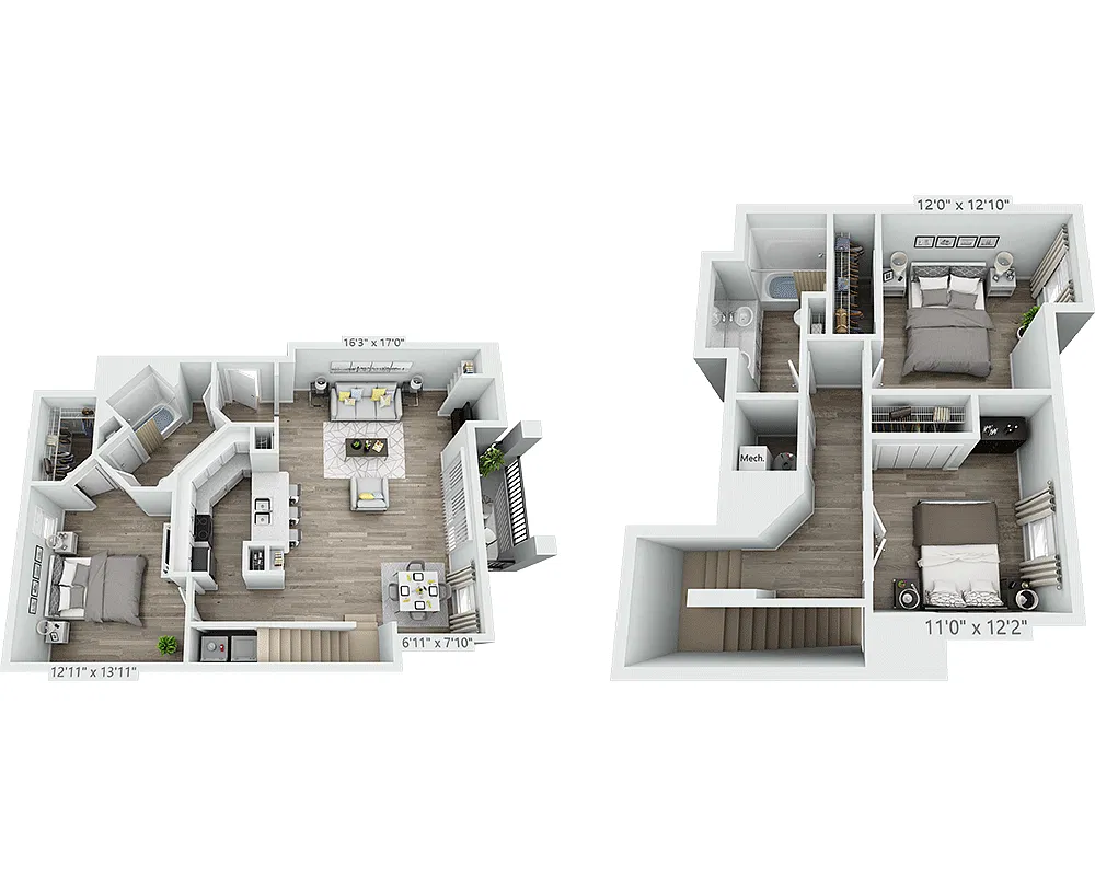 Floor plan Three Bedroom C2T