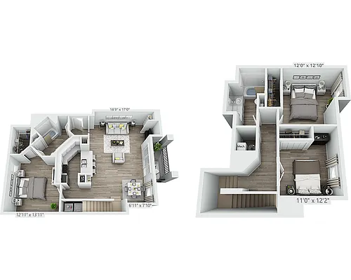 Floor plan Three Bedroom C2T