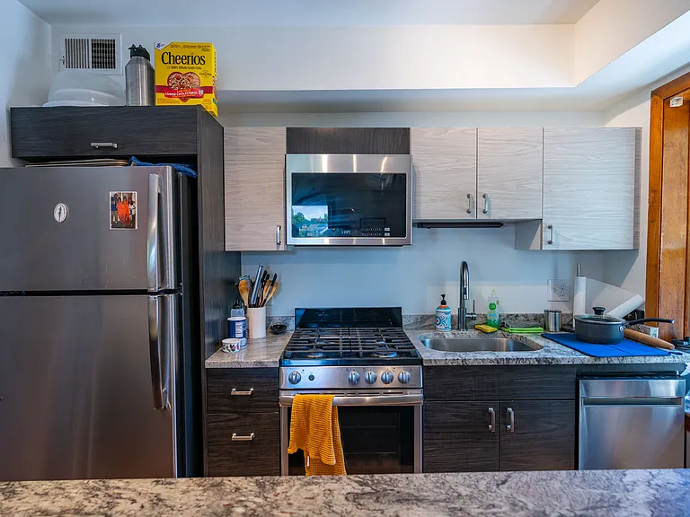 Kitchen with granite countertops