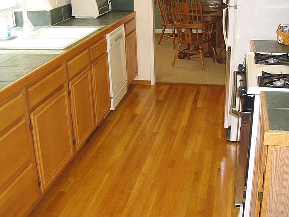 Kitchen has solid oak floor