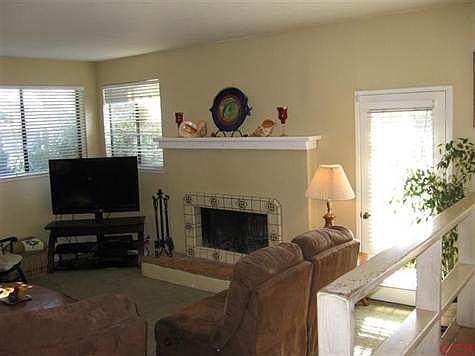 Wood burning fireplace to keep you warm in the winter.