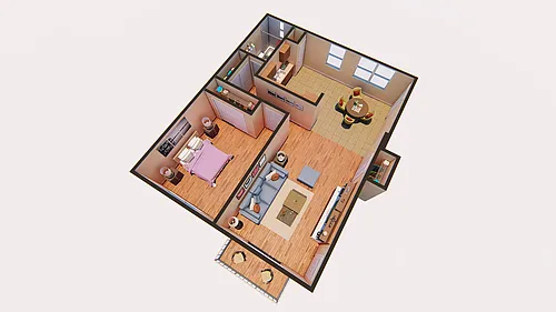 Floor plan 1BR Standard