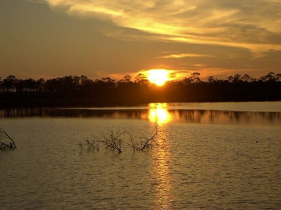 Sunset view from back of homesite.
