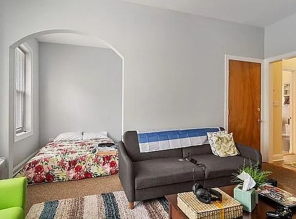 Living room into "office" room