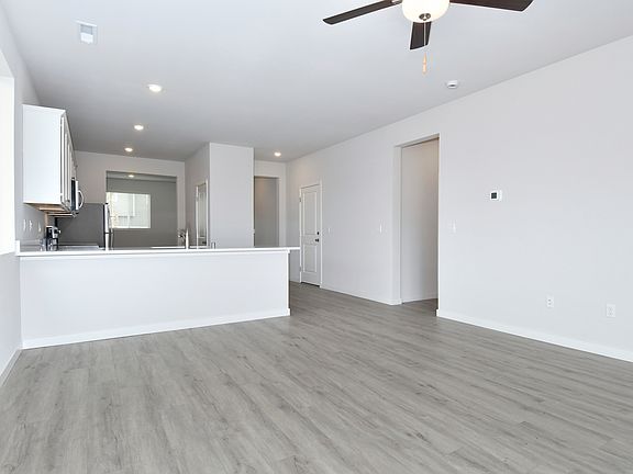 The open-concept layout of the Columbia makes entertaining easy.