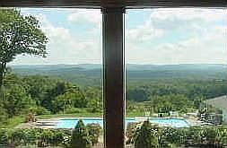 View from Library down to pool.