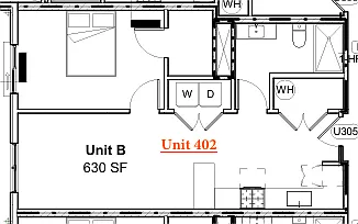 Floor plan One Bedroom- B11
