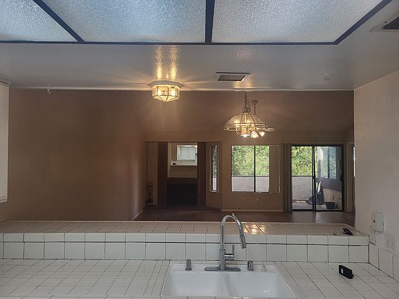 View from kitchen to great room.