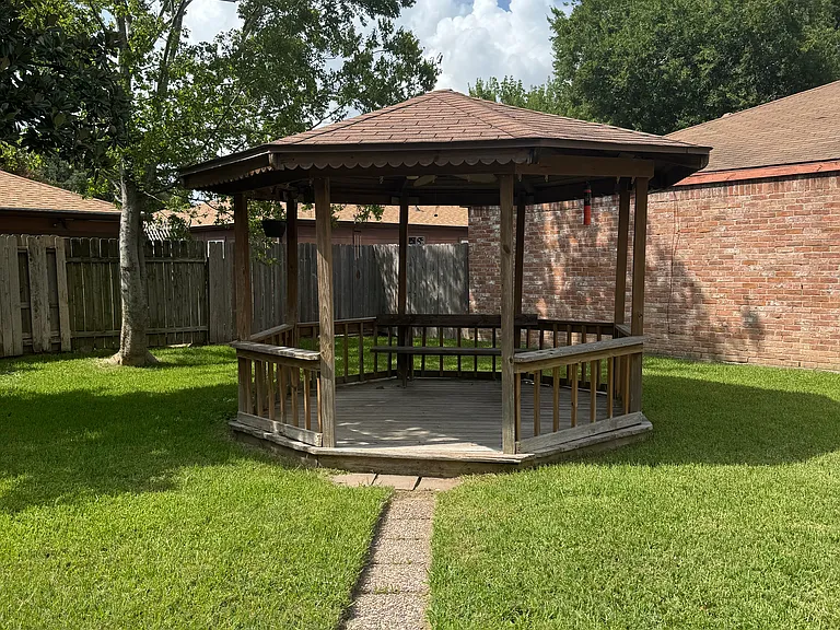 Gazebo with Light and Ceiling Fan