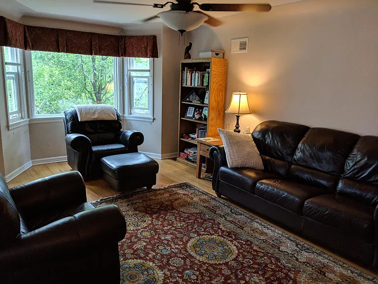 Living room with bay window
