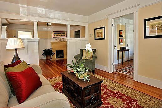 Living room opens to dining room
