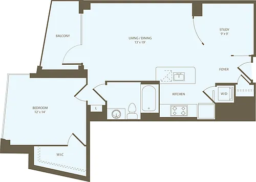 Floor plan 1 Bedroom U_RW