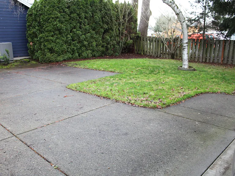 Small private front yard
