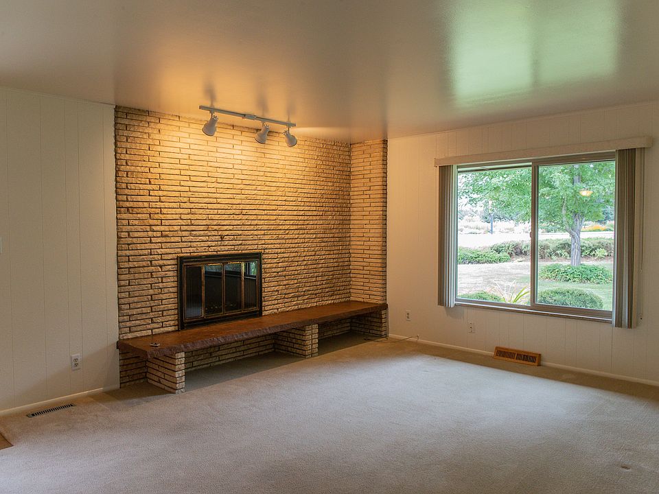 Large fireplace in the living room.