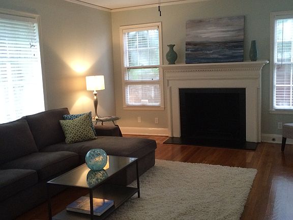 living room with fireplace - lots of light