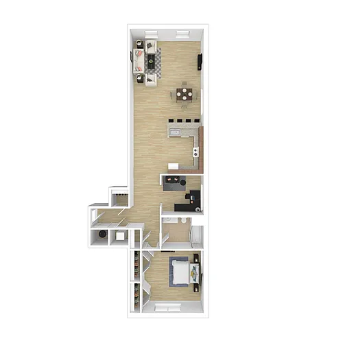 Floor plan 1C - 1 Bedroom