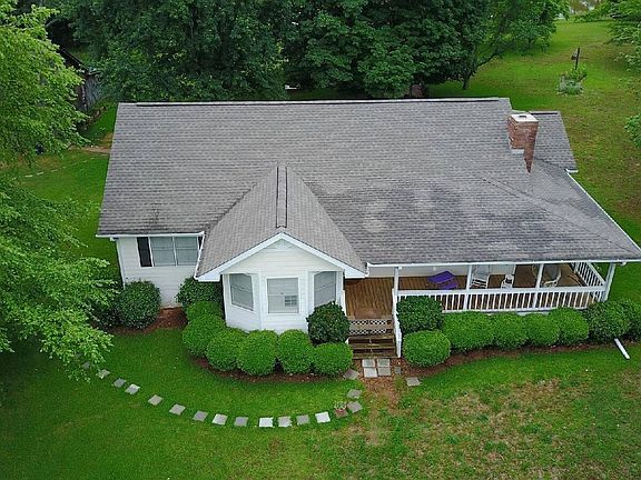 drone shot from above the house