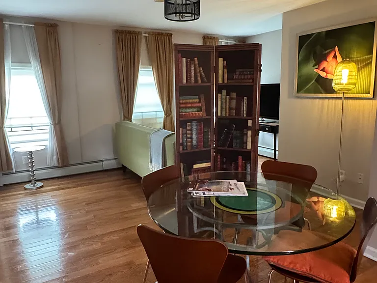 Open dining and living area.