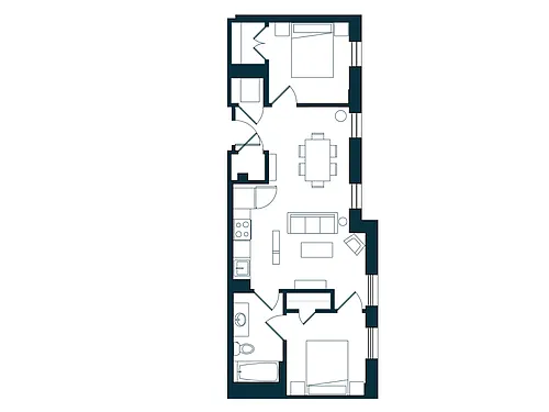 Floor plan B1A - Market Rate