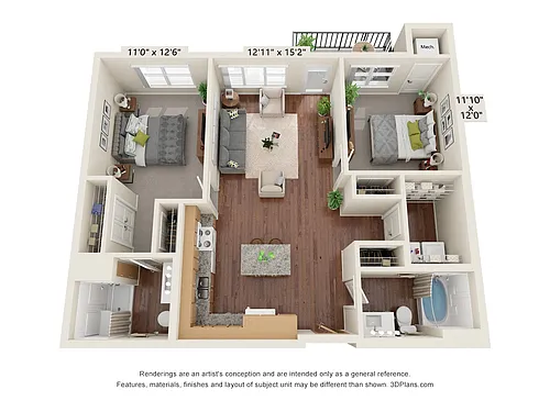 Floor plan Two Bedroom - B
