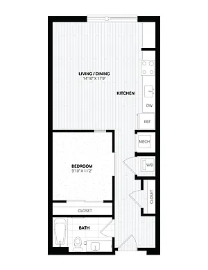 Floor plan 1 Bed/1 Bath JR-B5.2