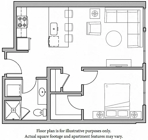 Floor plan A5 1Bed North