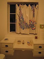 bathroom vanity built in.