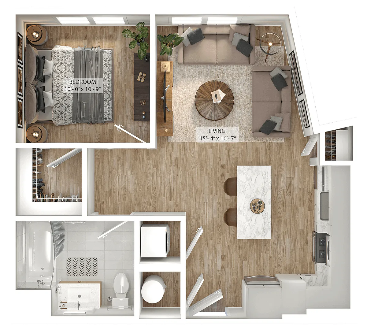 Floor plan 1 Bed/1 Bath-A2